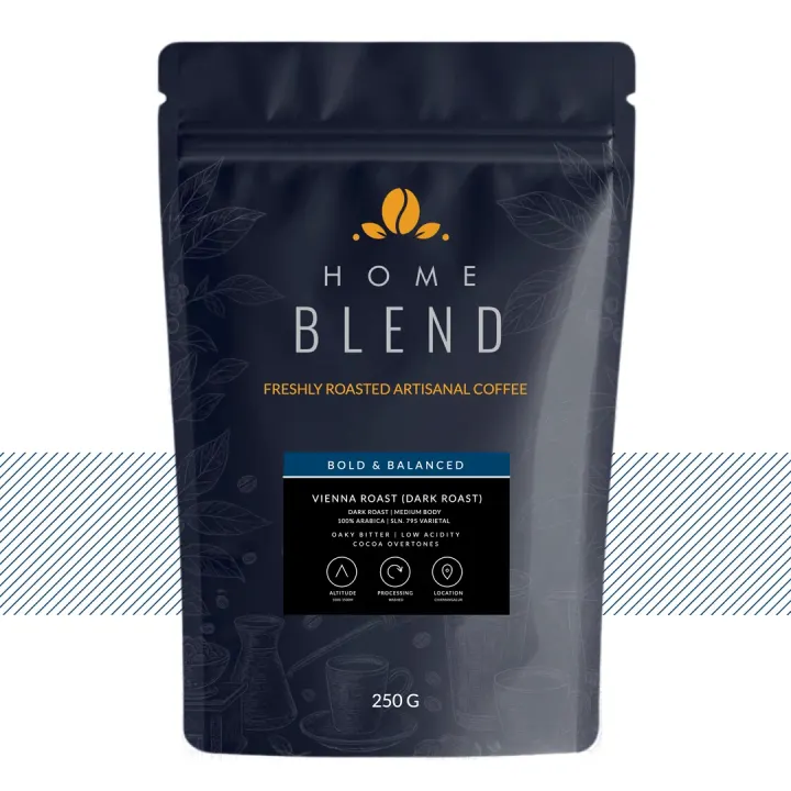 Whole Bean - Vienna Roast (Dark Roast) 100% Arabica - Pack of 250g