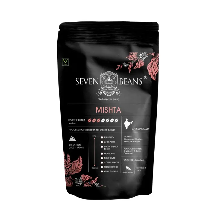 Mishta — Specialty Coffee Blend | Blueberry & Burnt Caramel | Medium Roast | Smooth & Low Acidity
