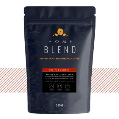 Whole Bean - Mysore Nuggets Extra Bold 'AAA' - Indian Specialty Arabica - Pack of