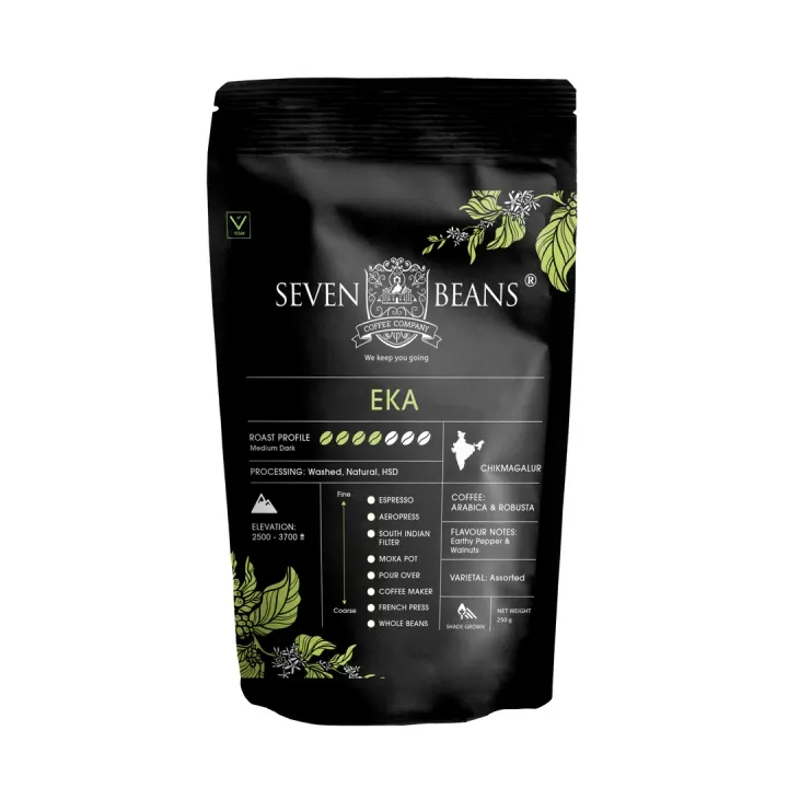Eka – Medium Dark Roast Coffee | Arabica & Robusta Blend | Italian Roastmaster Crafted