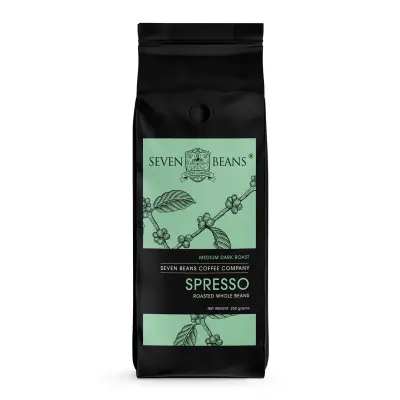 Spresso – Whole Beans | Medium Dark Roast | Arabica & Robusta Italian Blend | Strong Cafe Style Espresso | Thick Crema |