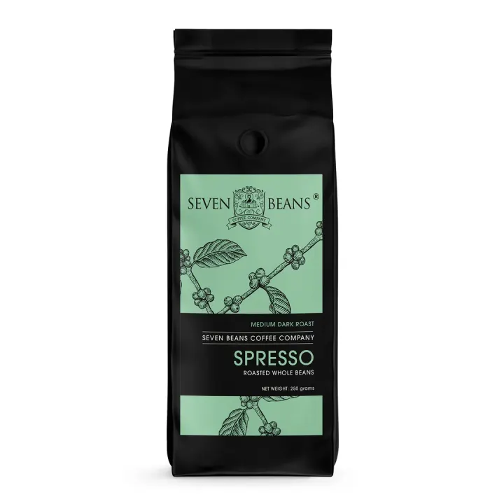 Spresso – Whole Beans | Medium Dark Roast | Arabica & Robusta Italian Blend | Strong Cafe Style Espresso | Thick Crema |